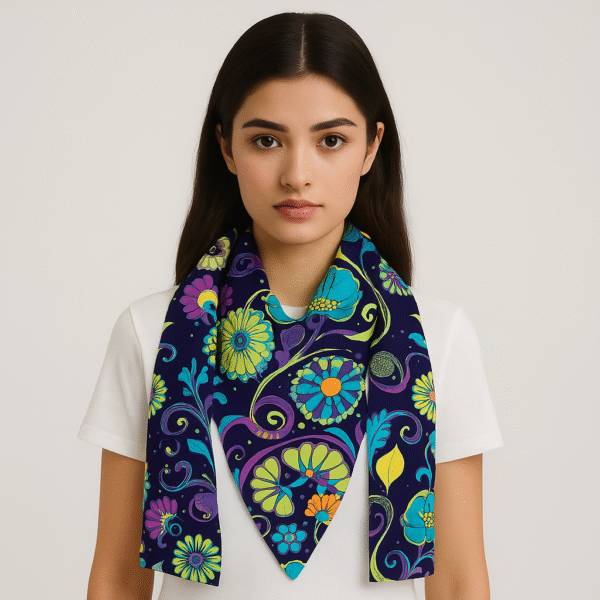 Dark Flower Pattern Scarves
