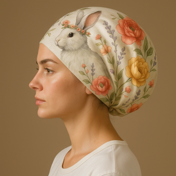 Flower & Rabbit Pattern Bonnet